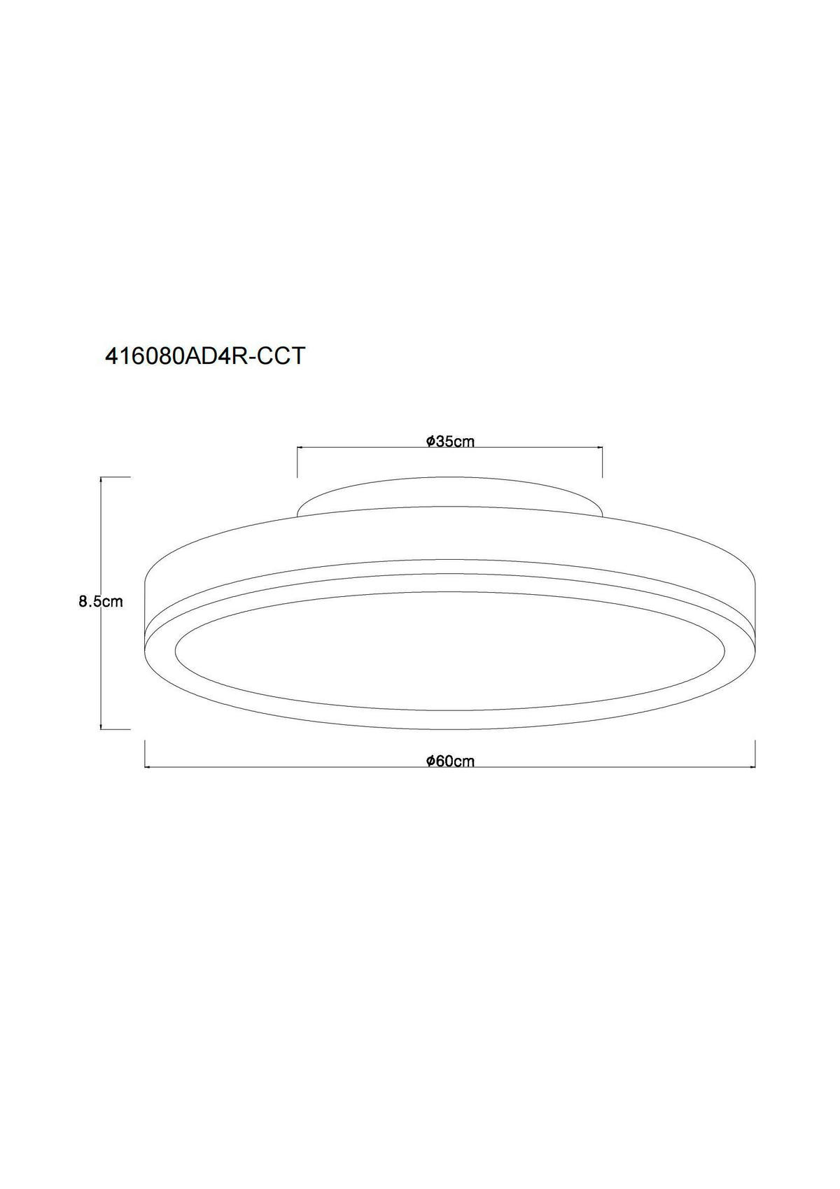 LED-TAKLAMPA DORO 60/8,5 cm  - vit/mörkgrå, Basics, metall/plast (60/8,5cm) - Globo