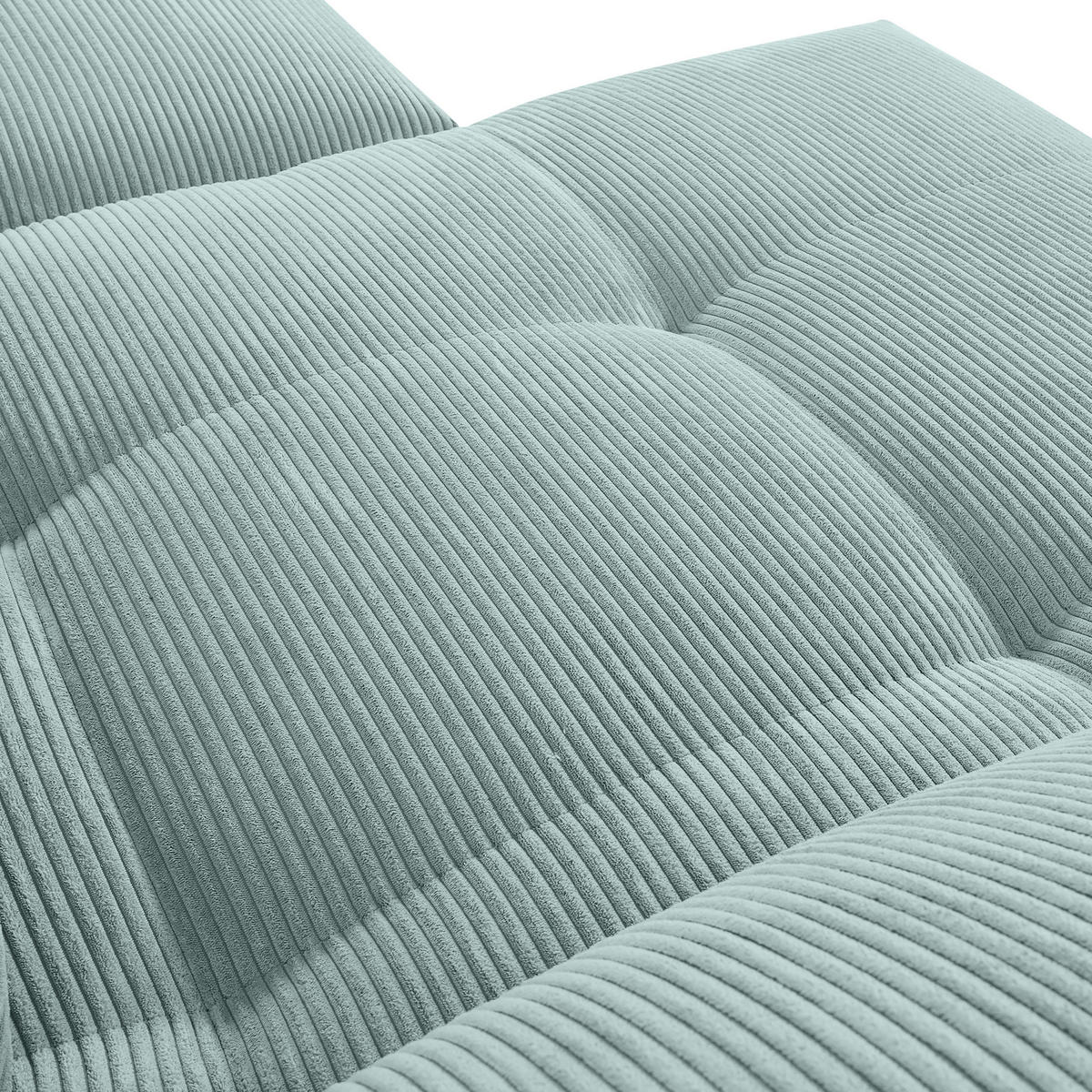 ECKSOFA in Cord Mintgrün  - Schwarz/Mintgrün, Konventionell, Textil/Metall (176/311cm) - Carryhome