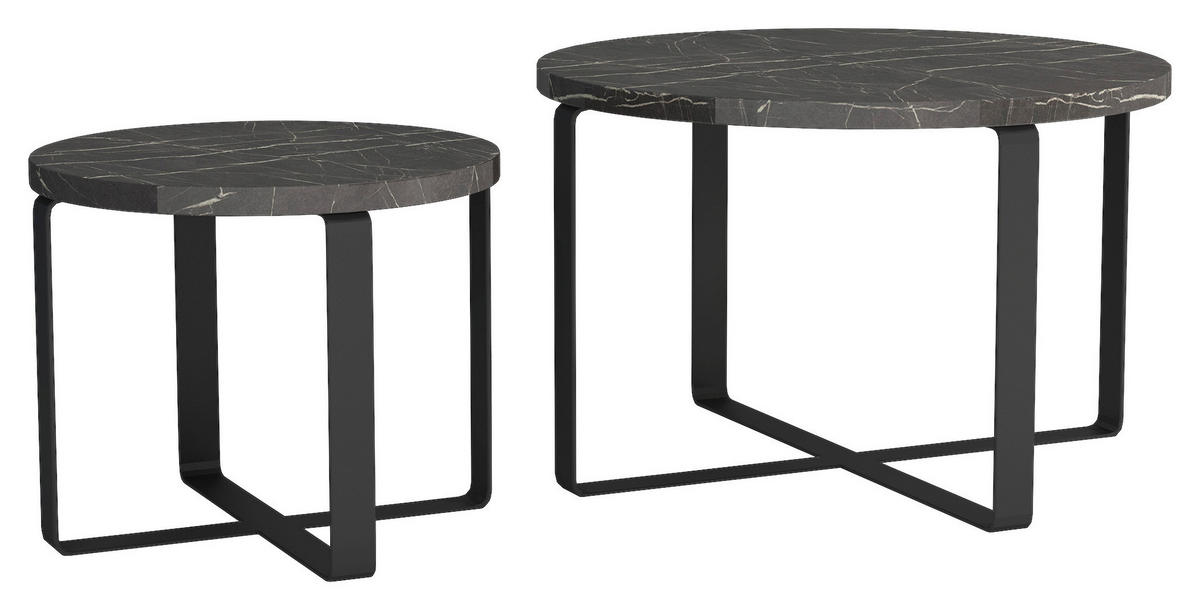 SOFFBORD SET i metall, trämaterial 60/41/60/41/39/34 cm  - svart, Design, metall/trämaterial (60/41/60/41/39/34cm) - Stylife