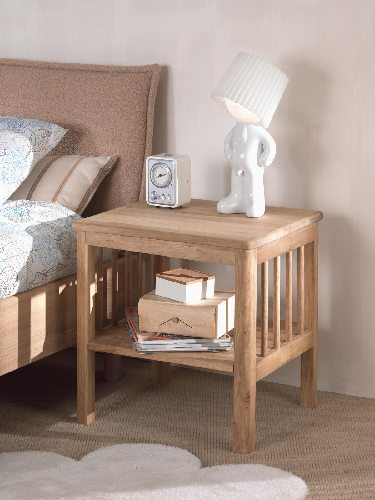 NACHTTISCH 50/50/45 cm Eiche massiv  - Eichefarben, MODERN, Holz (50/50/45cm) - MID.YOU