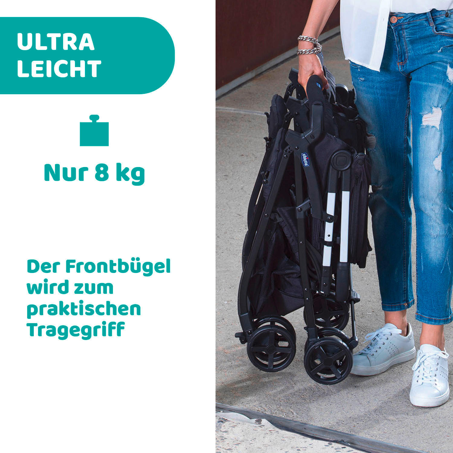 ZWILLINGSWAGEN OHLALÀ TWIN  - Schwarz, Basics, Metall (78/101/88cm) - Chicco