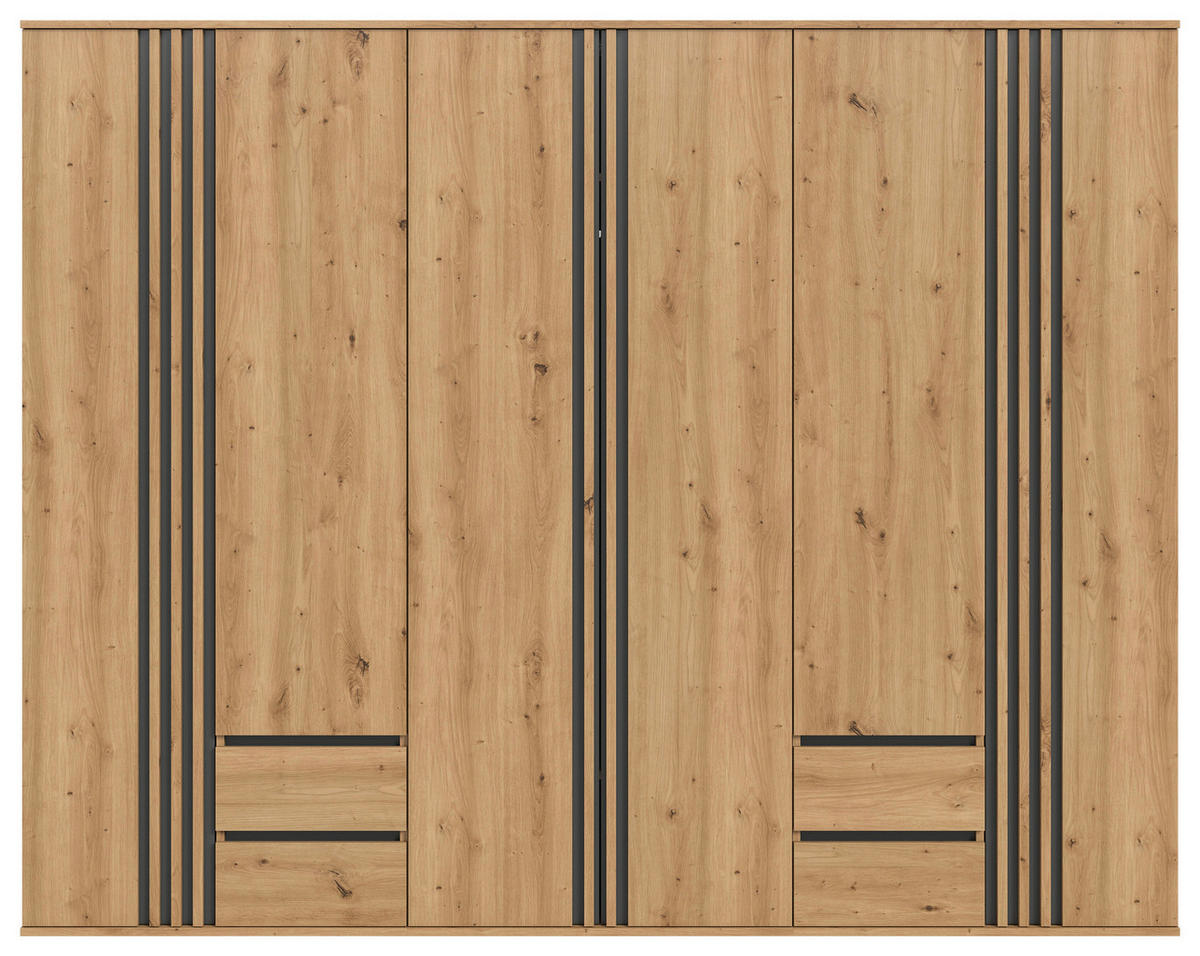 DREHTÜRENSCHRANK  in Anthrazit, Eiche Artisan  - Anthrazit/Eiche Artisan, ROMANTIK / LANDHAUS, Holzwerkstoff (240/192/56cm) - Livetastic