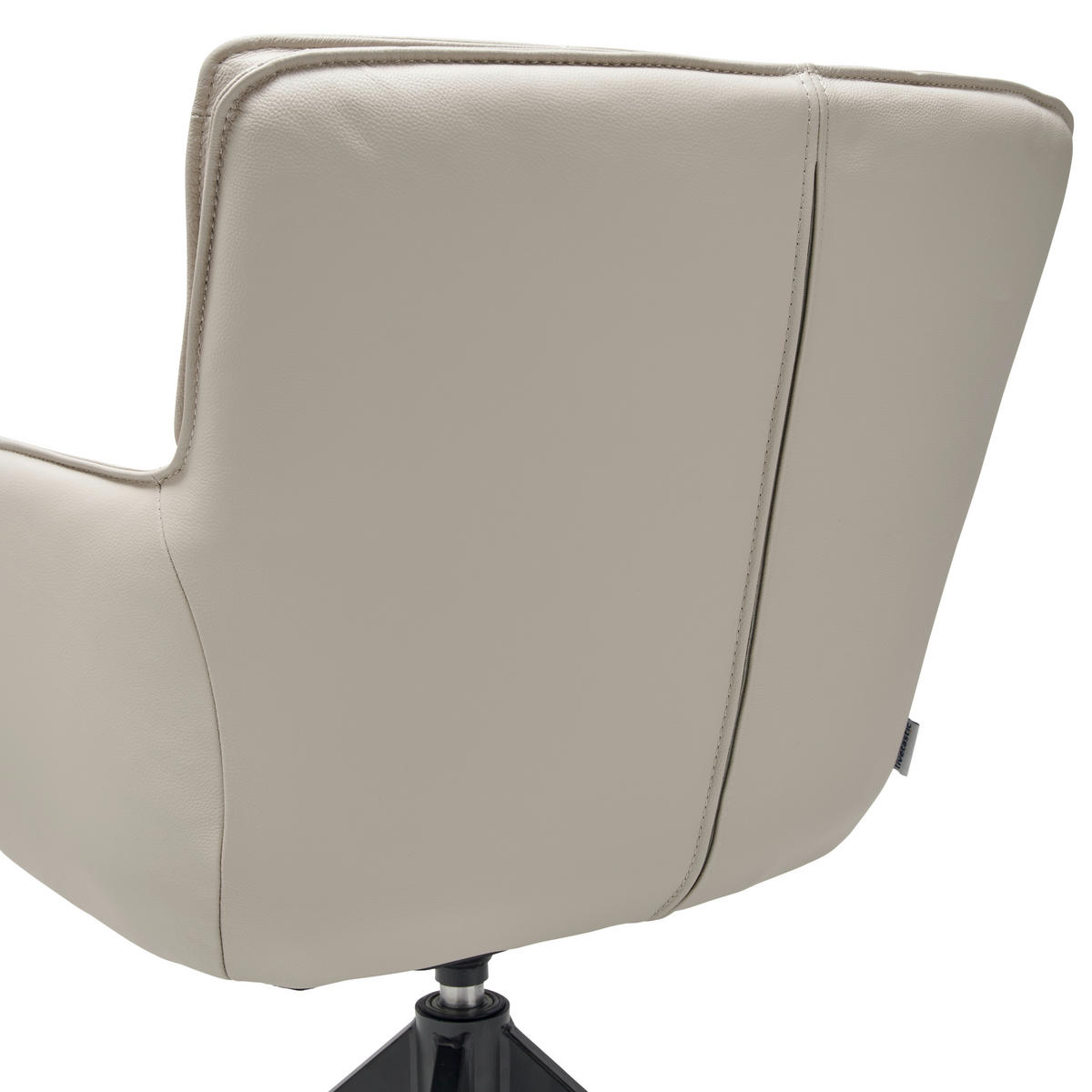 ARMLEHNSTUHL  in Stahl Echtleder pigmentiert  - Beige/Schwarz, Design, Leder/Metall (59/87/64.5cm) - Livetastic