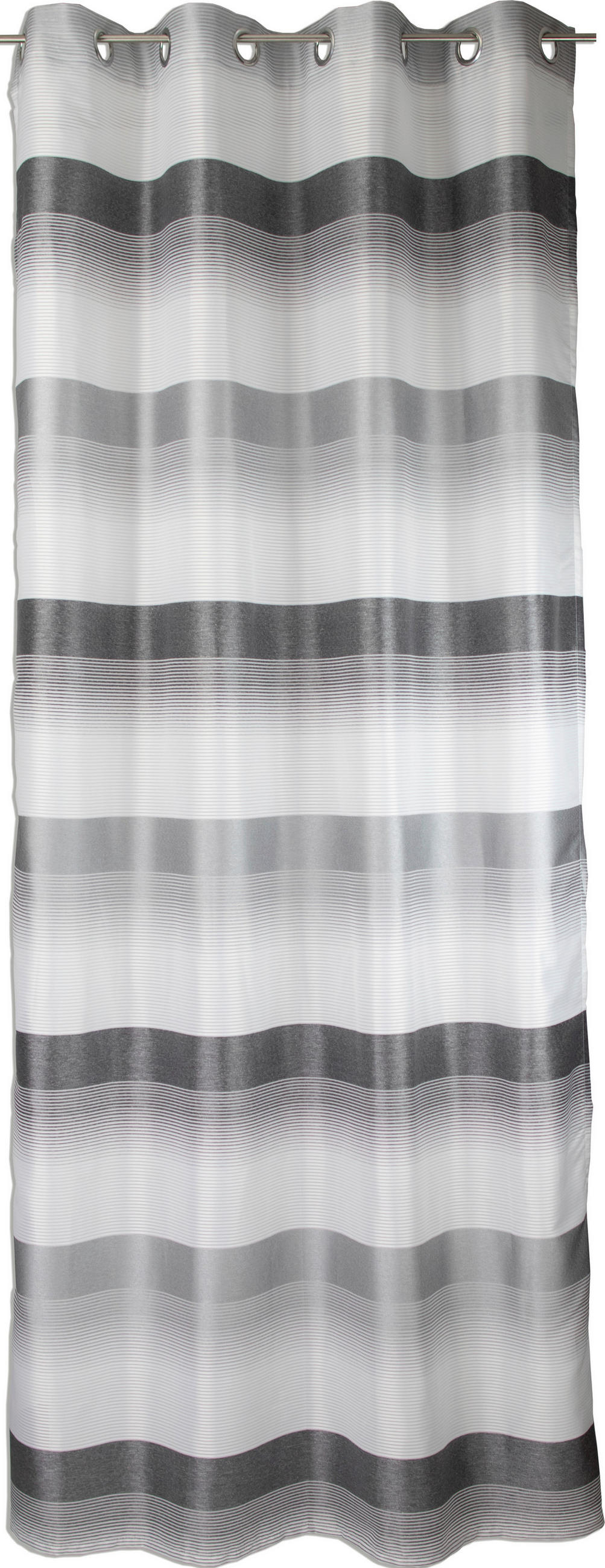 ÖSENSCHAL halbtransparent 140/245 cm   - Weiß/Grau, Basics, Textil (140/245cm)