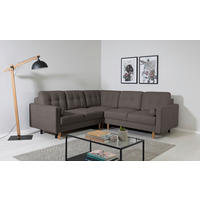 ECKSOFA Grau  - Buchefarben/Grau, Design, Holz/Textil (242/242cm) - MID.YOU