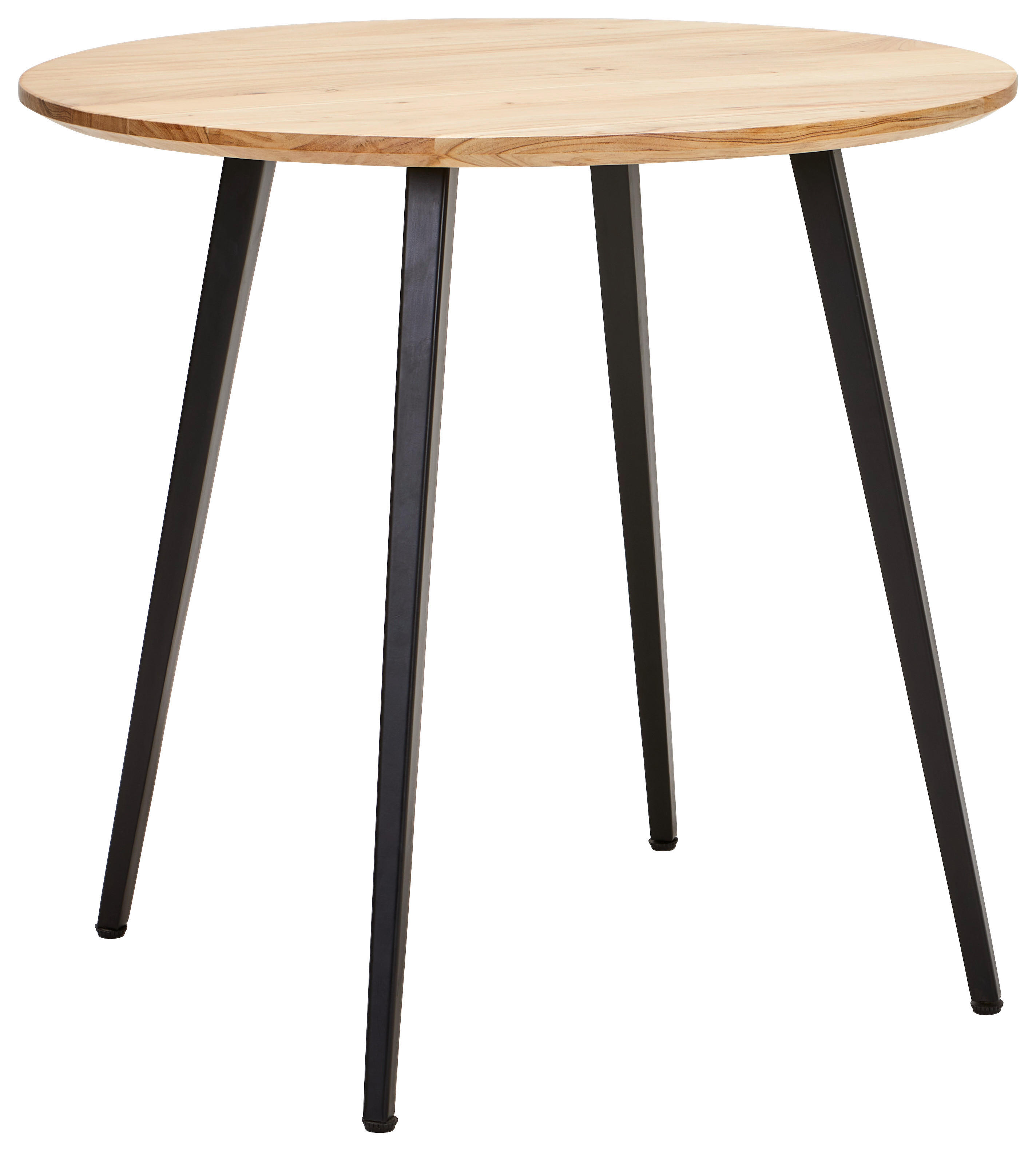 ESSTISCH in Holz, Metall 80/80/76 cm  - Schwarz/Akaziefarben, Natur, Holz/Metall (80/80/76cm) - Xora