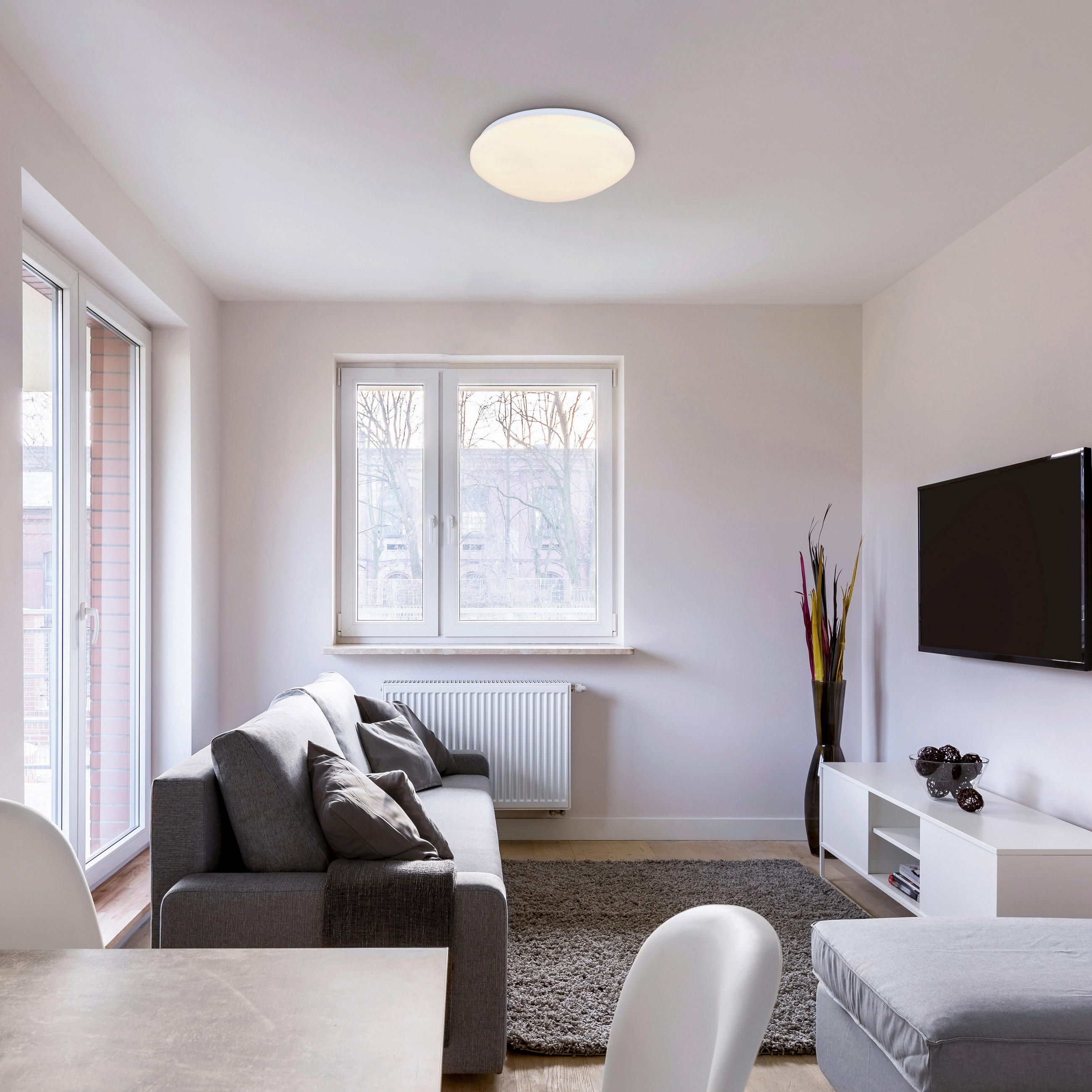 LED-DECKENLEUCHTE 38/11 cm   - Opal/Weiß, Basics, Kunststoff/Metall (38/11cm)