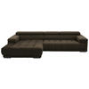 ECKSOFA Mikrofaser Graubraun  - Graubraun/Silberfarben, Design, Textil/Metall (190/335cm) - Beldomo Speed