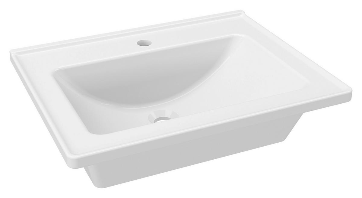 BADEZIMMER 3-teilig  in  - Weiß Hochglanz/Schwarz, MODERN, Glas/Keramik (60/119/46cm) - MID.YOU