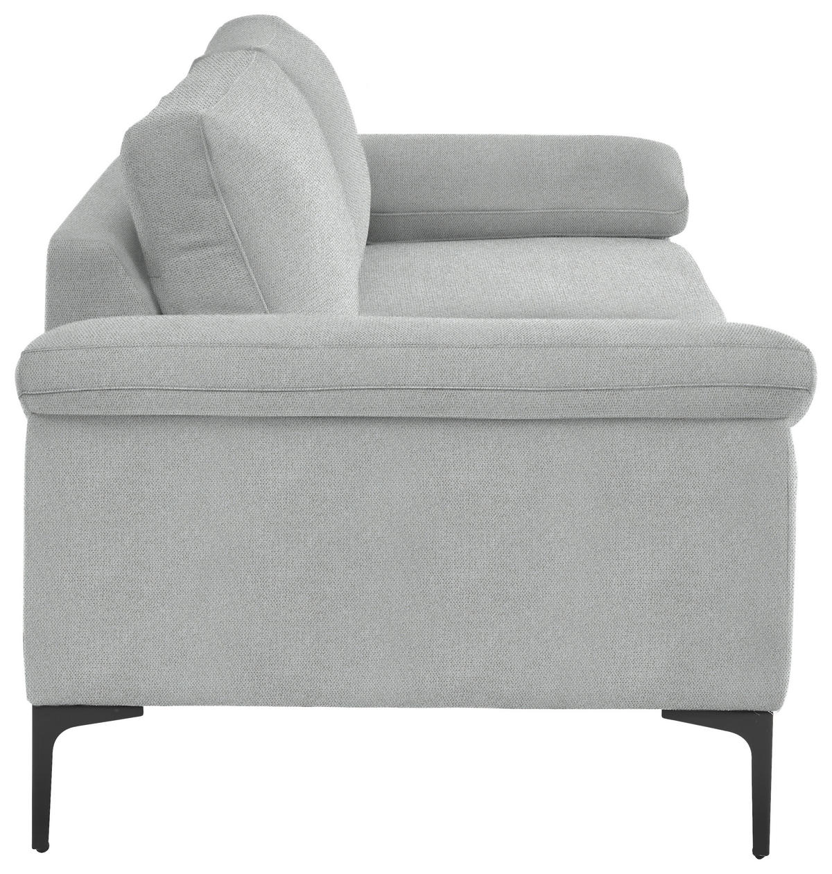 3-SITZER-SOFA in Flachgewebe Silberfarben  - Silberfarben/Schwarz, Design, Textil/Metall (226/89/97cm) - Pure Home Lifestyle