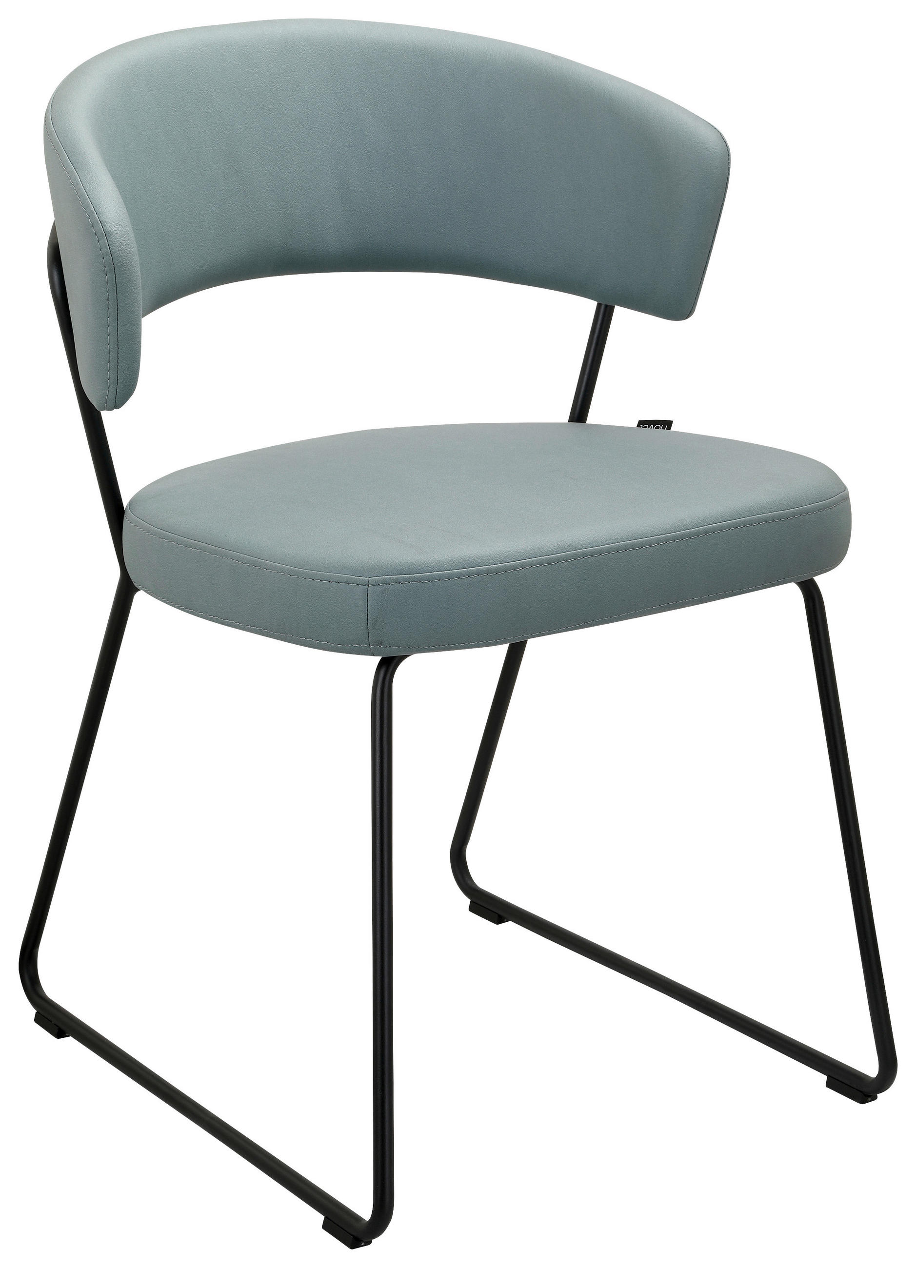 STUHL - Blaugrau/Schwarz, Design, Textil/Metall (56,5/77/58cm) - Novel