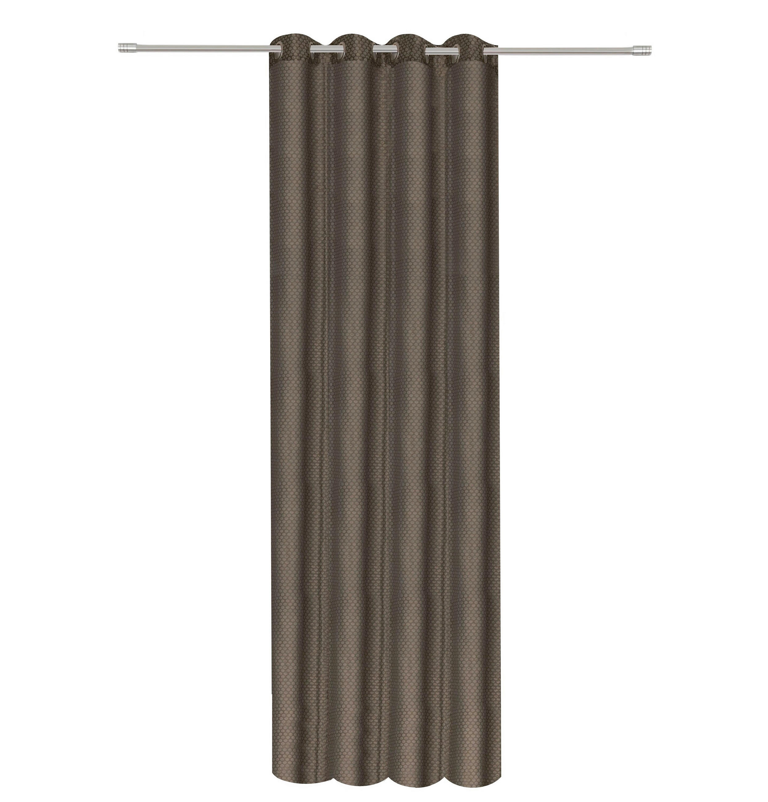 ÖSENVORHANG transparent  - Grau, Basics, Textil (135/245cm)