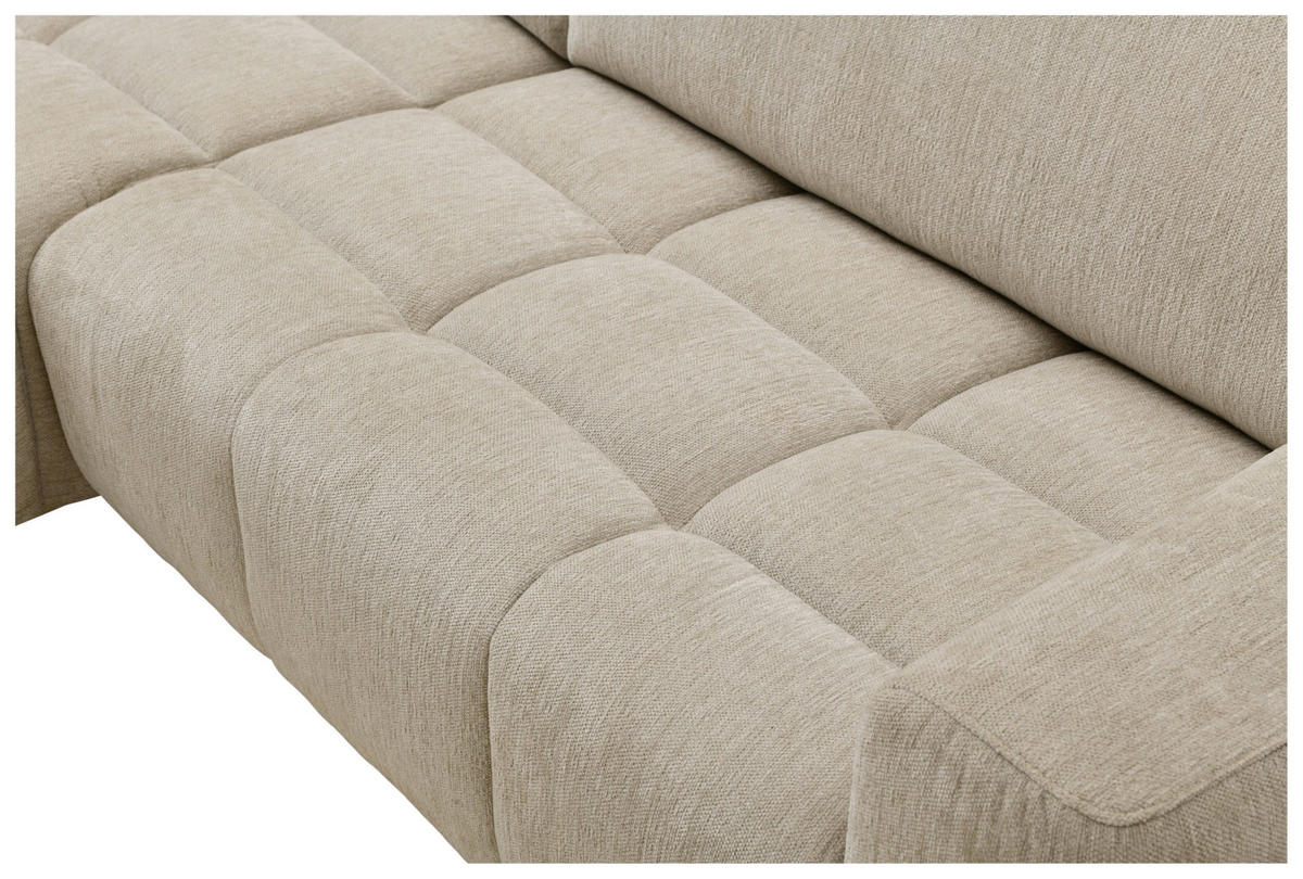 ECKSOFA in Chenille Beige  - Beige/Schwarz, Design, Textil/Metall (165/246cm) - Carryhome
