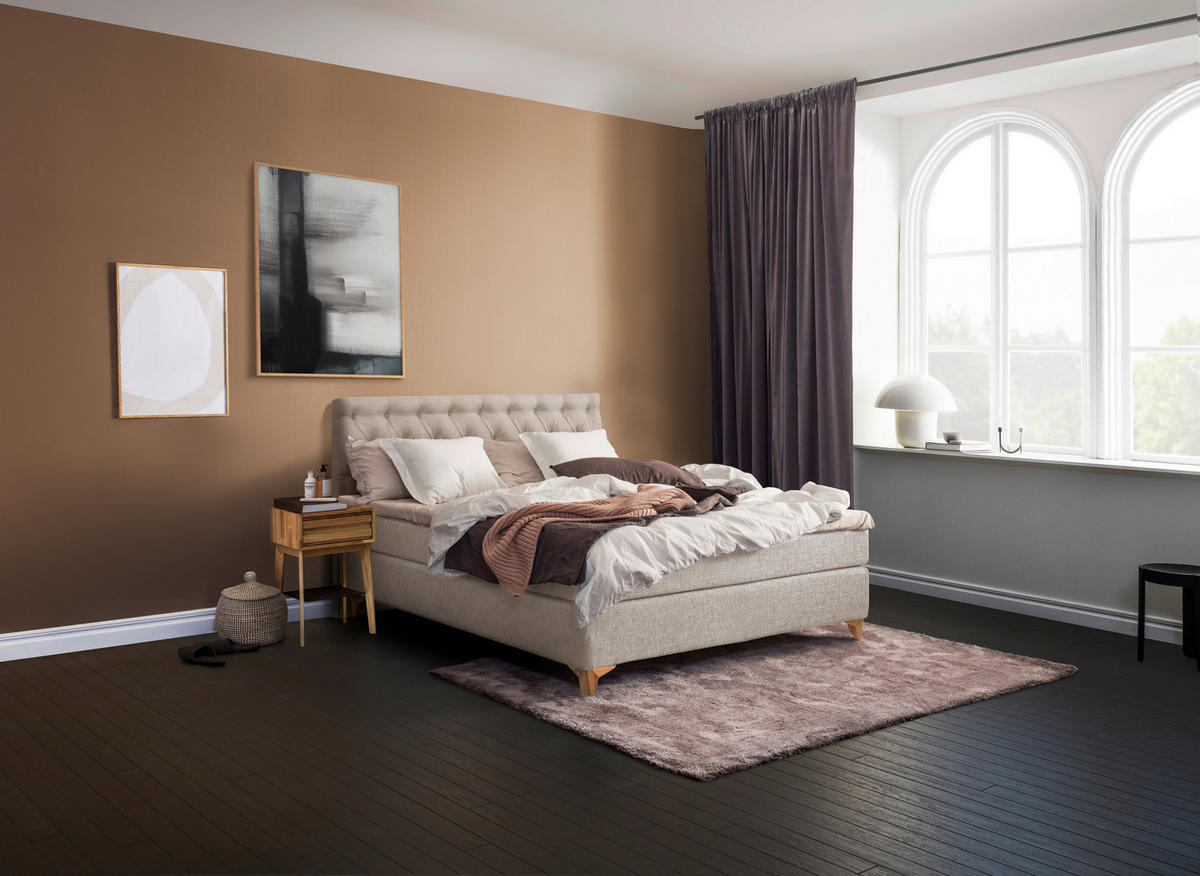 BOXSPRINGBETT 180/200 cm  in Naturfarben  - Naturfarben, KONVENTIONELL, Holz/Textil (180/200cm) - Jensen