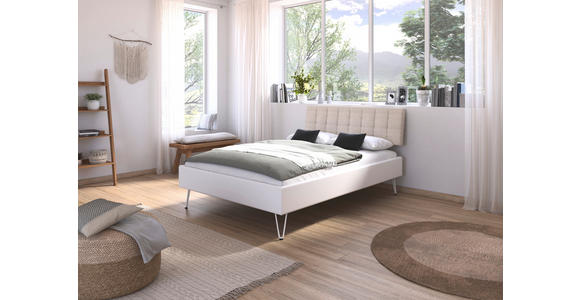 BETT 140/200 cm  in Weiß  - Weiß, Design, Holzwerkstoff/Textil (140/200cm) - Carryhome