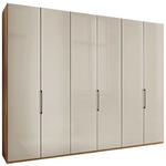 DREHTÜRENSCHRANK  in Champagner, Eiche Bianco  - Schieferfarben/Eiche Bianco, KONVENTIONELL, Glas/Holzwerkstoff (300/236/58cm) - Dieter Knoll