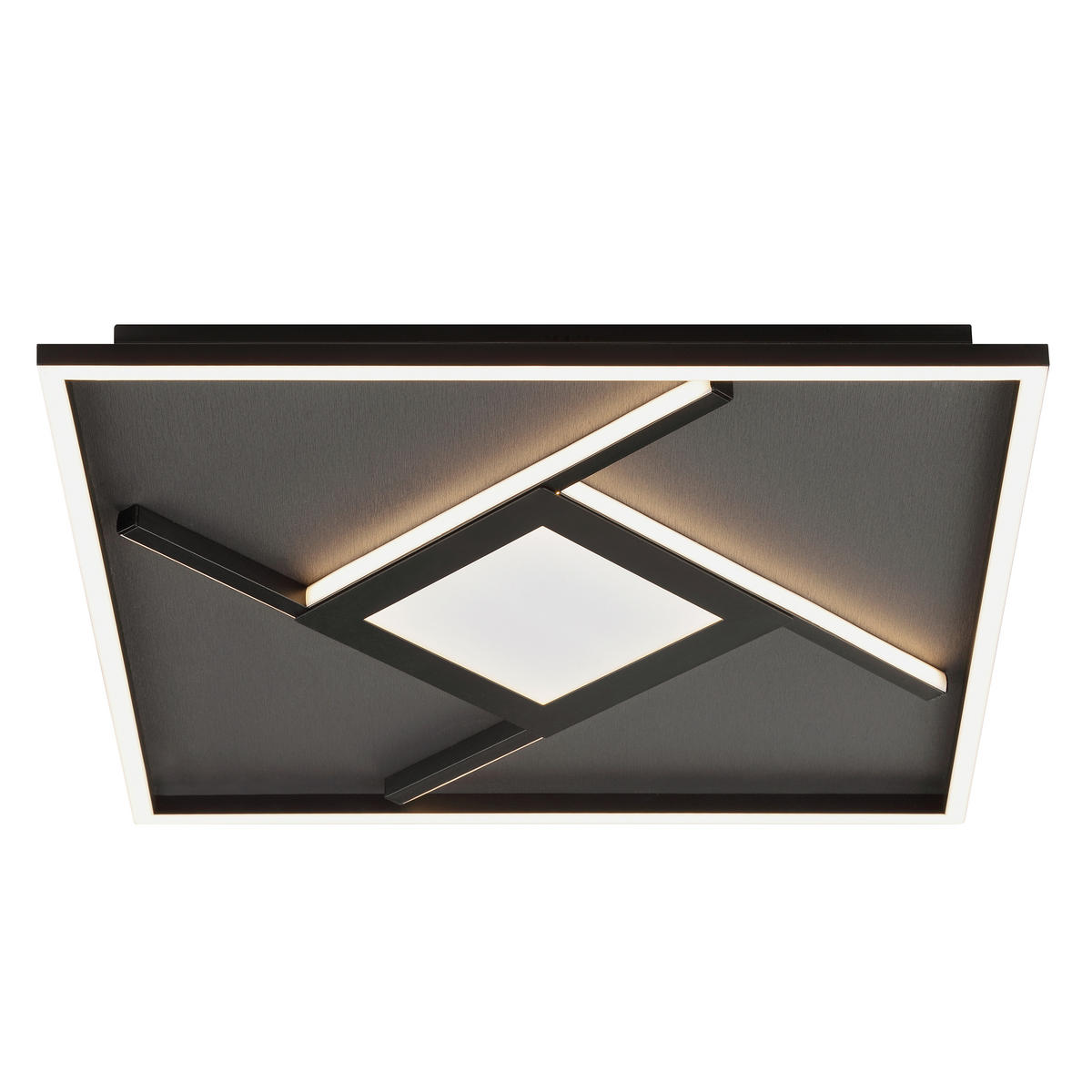 LED-DECKENLEUCHTE   - Schwarz, Design, Kunststoff/Textil (4,7/46/46cm) - Brilliant