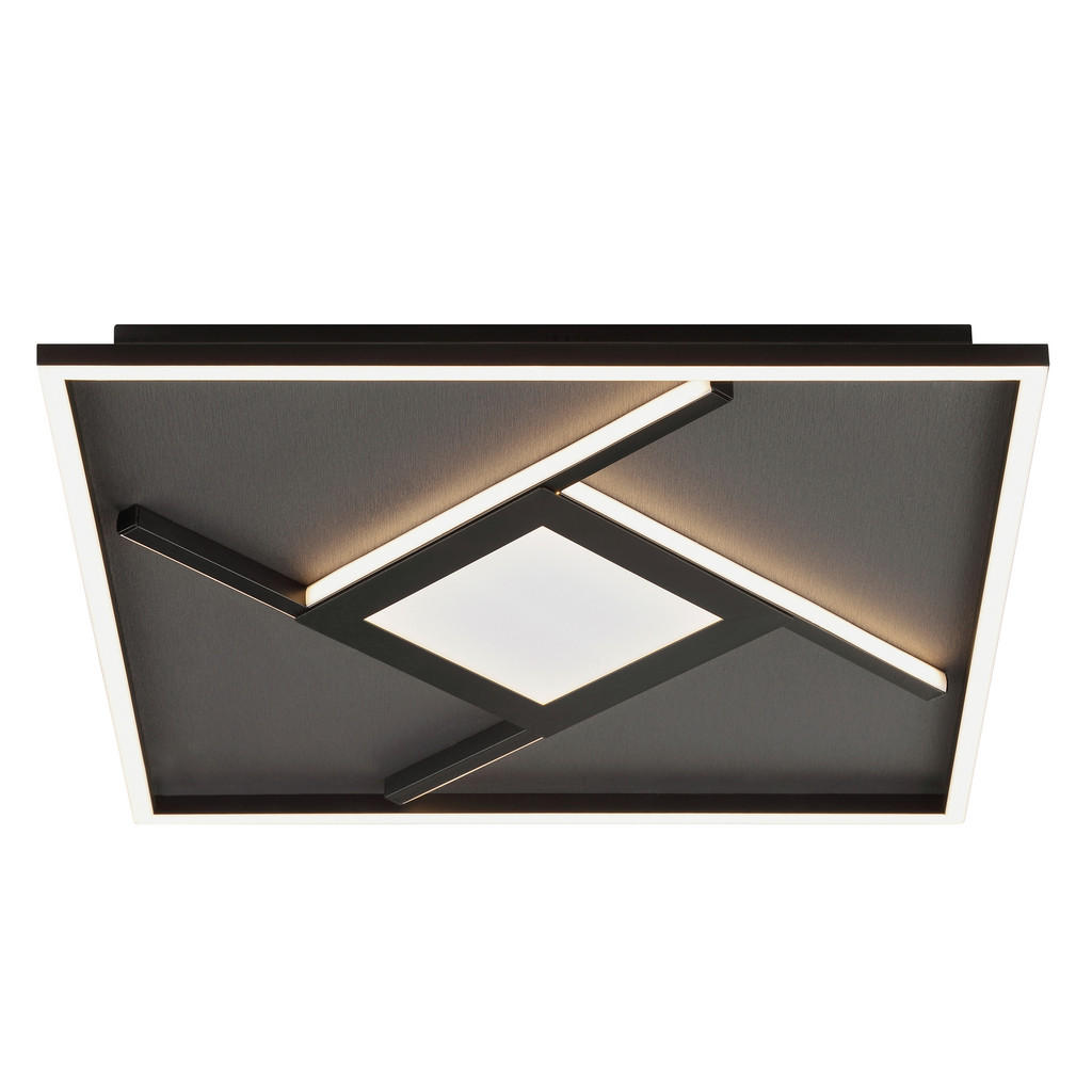 Thumbnail - Brilliant Led-Deckenleuchte Hardy, Schwarz, Metall, Kunststoff, Textil, rechteckig,rechteckig, 46x4.7 cm, RoHS, Reach, C...