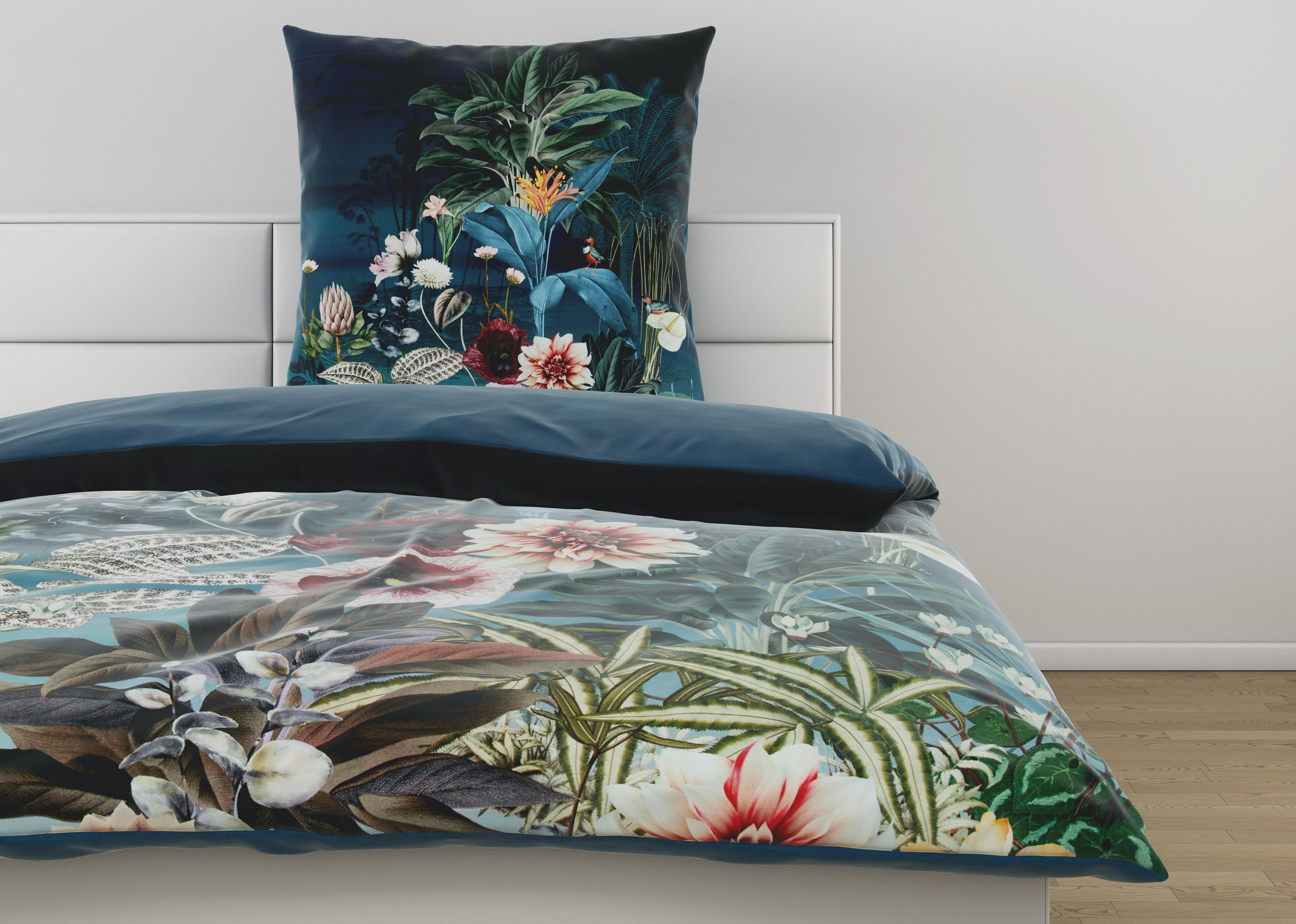 WENDEBETTWÄSCHE Makosatin 135/200 cm  - Jadegrün, LIFESTYLE, Textil (135/200cm) - Ambiente