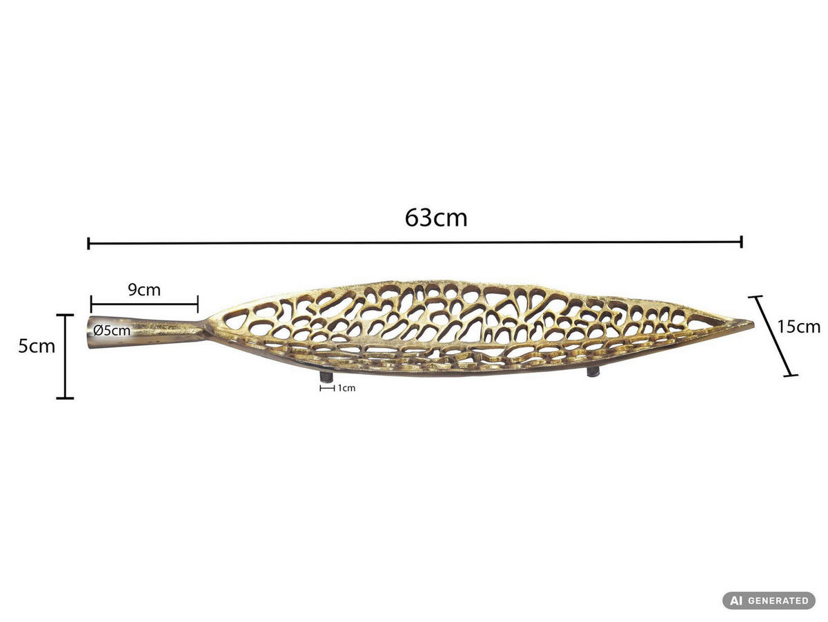 DEKOSCHALE - Goldfarben, Design, Metall (63/5/15cm) - Livetastic