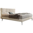 BOXSPRINGBETT 180/200 cm  in Creme  - Creme/Schwarz, Design, Leder/Textil (180/200cm) - Esposa