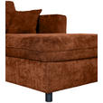 ECKSOFA Rostfarben Flachgewebe - Rostfarben/Schwarz, KONVENTIONELL, Textil/Metall (252/162cm) - Carryhome
