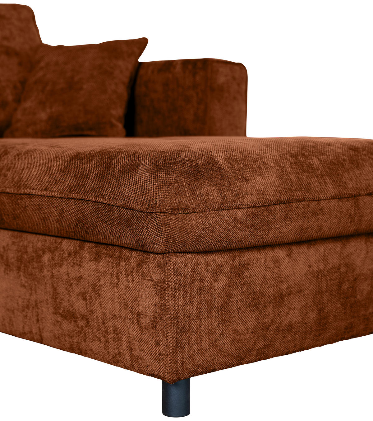 ECKSOFA Rostfarben Flachgewebe  - Rostfarben/Schwarz, KONVENTIONELL, Textil/Metall (252/162cm) - Carryhome