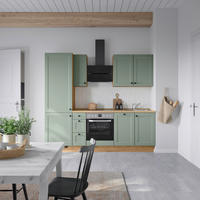 KÜCHENBLOCK 240 cm   in Eichefarben, Schilfgrün  - Schilfgrün/Eichefarben, MODERN, Holzwerkstoff/Metall (240cm) - Nobilia