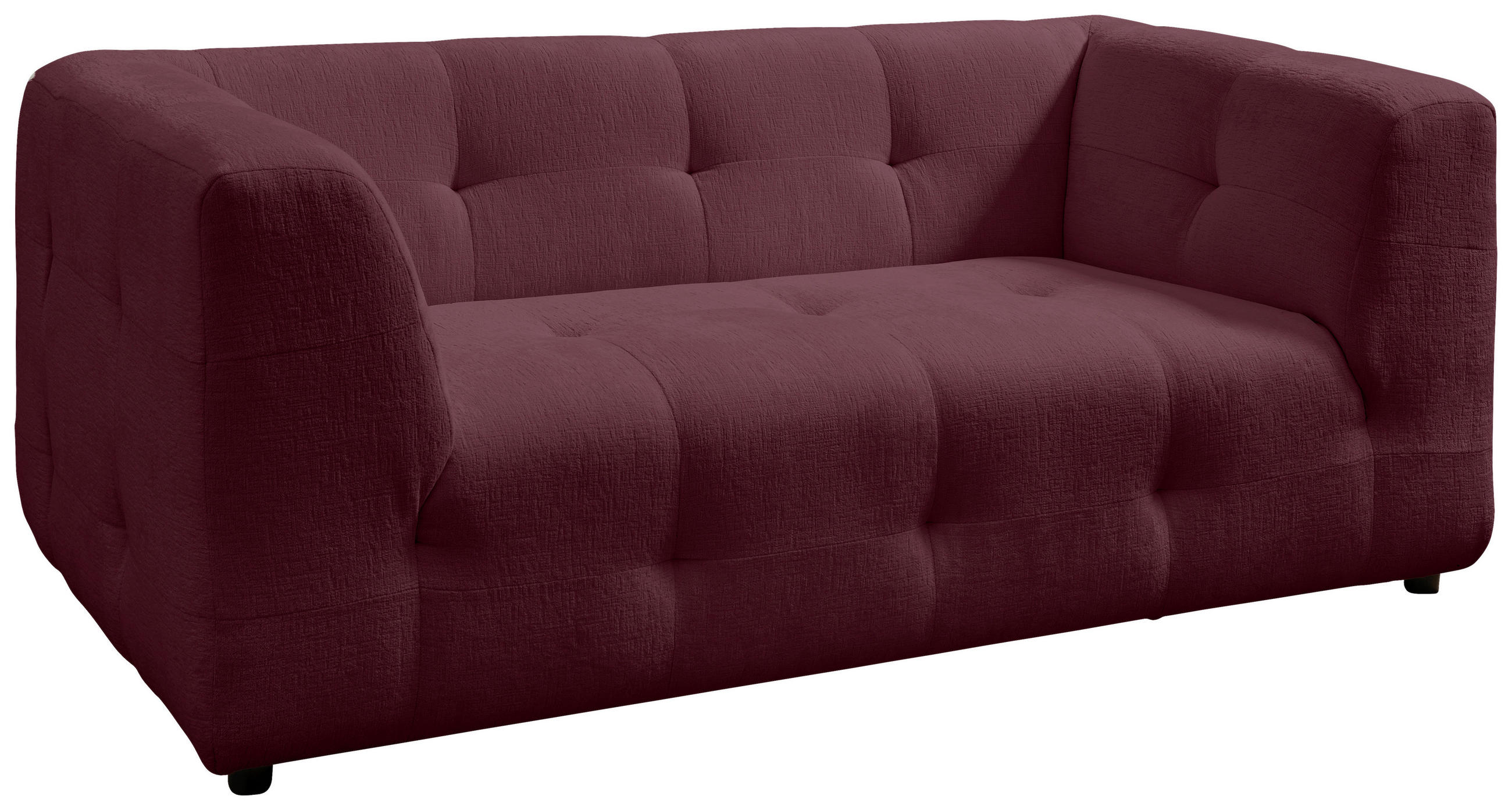 2-SITZER-SOFA in Mikrofaser Bordeaux - Bordeaux/Schwarz, Design, Kunststoff/Textil (184/72/95cm) - Livetastic