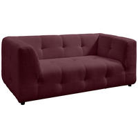 2-SITZER-SOFA in Mikrofaser Bordeaux  - Bordeaux/Schwarz, Design, Kunststoff/Textil (184/72/95cm) - Livetastic