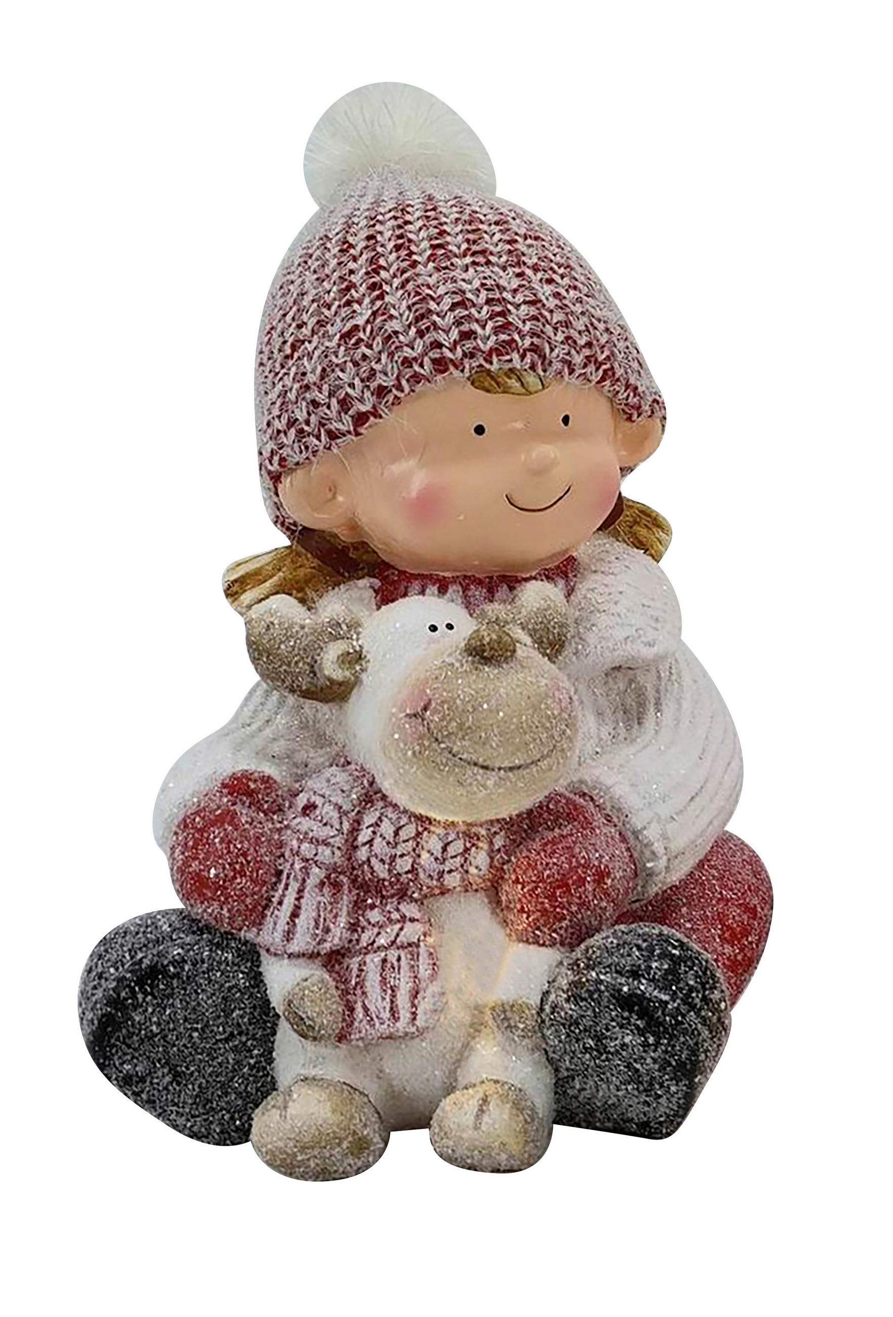 FIGÚRKA – DIEŤA - čierna/biela, Lifestyle, textil/kameň (23,5/31/23,5cm) - X-Mas