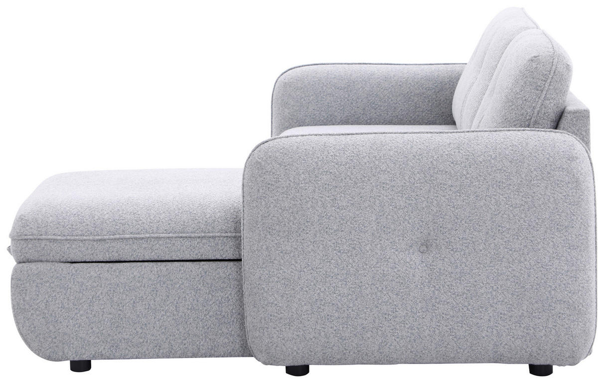 ECKSOFA Hellgrau Chenille  - Hellgrau/Schwarz, Design, Kunststoff/Textil (154/221cm) - Carryhome