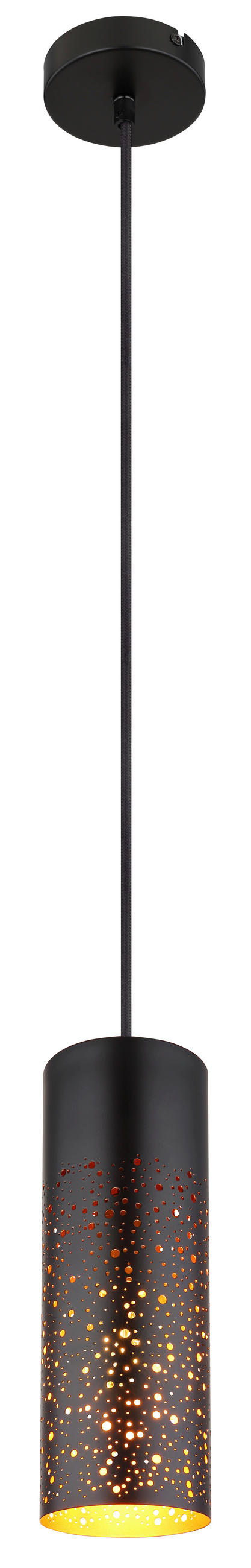 HÄNGLAMPA 10/150 cm  - svart/guldfärgad, Design, metall (10/150cm) - Globo