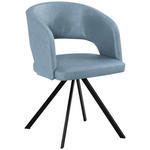 ARMLEHNSTUHL  Stoffauswahl, Typenauswahl, inklusive Armlehnen Mikrofaser, Lederlook (vegan)  - Schwarz/Hellblau, KONVENTIONELL, Textil/Metall (56/84/59cm) - Moderano