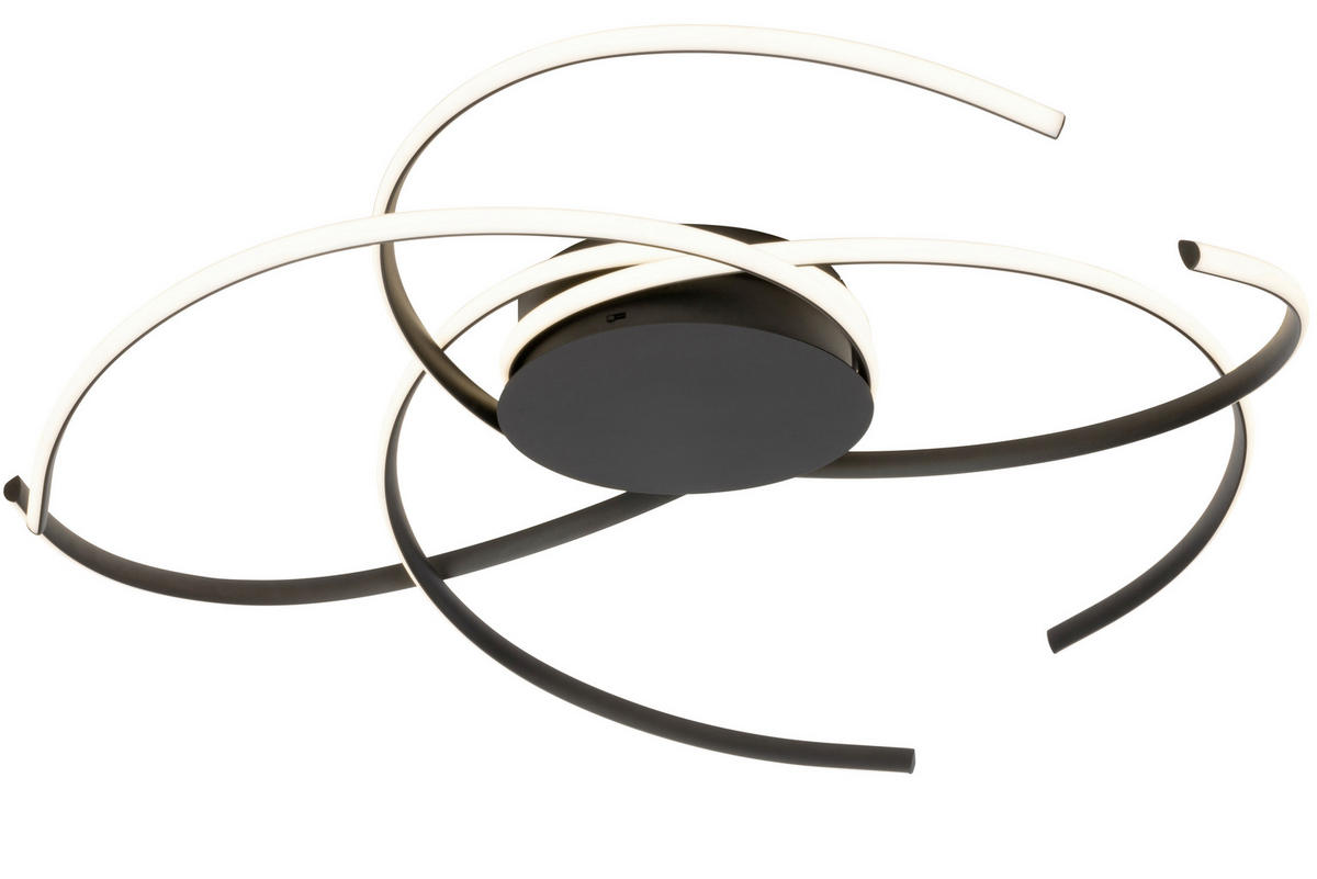 LED-DECKENLEUCHTE 90/25 cm   - Schwarz, Design, Kunststoff/Metall (90/25cm) - Novel