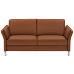 2,5-SITZER Latina in Echtleder Cognac   - Cognac/Alufarben, Design, Leder/Metall (164/82/99cm) - Dieter Knoll