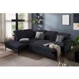 ECKSOFA in Flachgewebe Graphitfarben  - Schwarz/Graphitfarben, Design, Textil/Metall (233/299cm) - Dieter Knoll