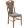 STUHL Webstoff Grau Eiche massiv  - Eichefarben/Grau, KONVENTIONELL, Holz/Textil (47/101/58cm) - Valdera