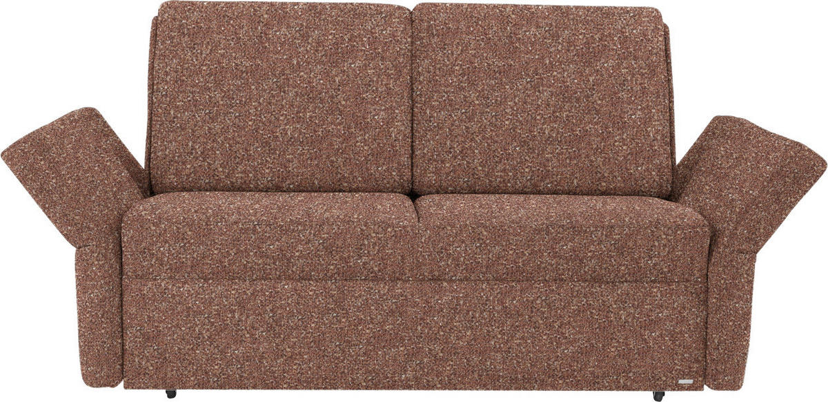 SCHLAFSOFA  in Mikrovelours Terracotta  - Terracotta/Schwarz, KONVENTIONELL, Kunststoff/Textil (176/88/91cm) - Sedda