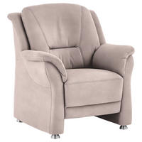 SESSEL in Mikrofaser Rosa  - Beige/Alufarben, Konventionell, Textil/Metall (90/100/89cm) - Beldomo Comfort