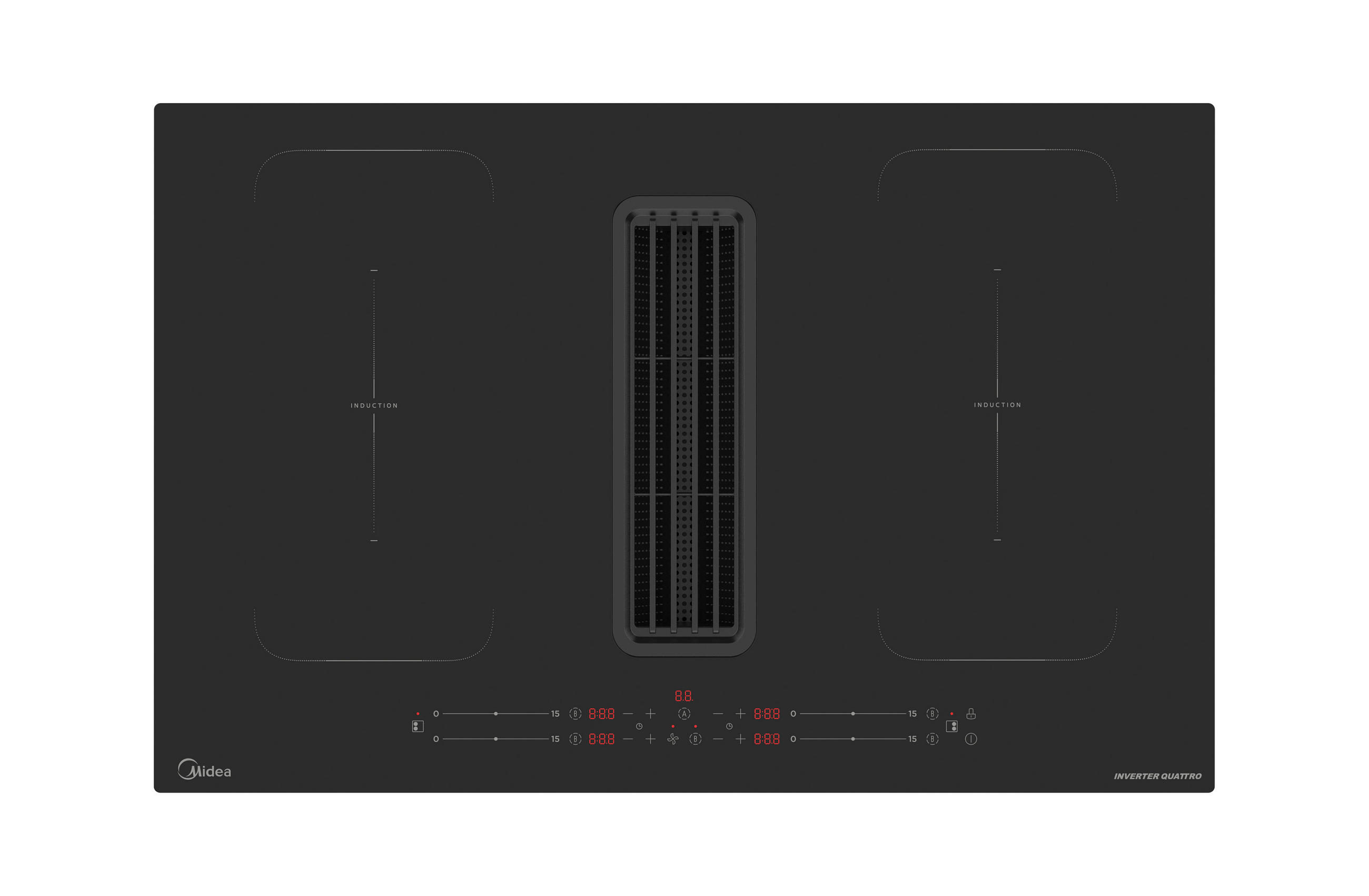 KOCHFELD-DUNSTABZUG-KOMBI MIH740Y038B  - Schwarz, Basics, Glas (80/23,7/52cm) - Midea