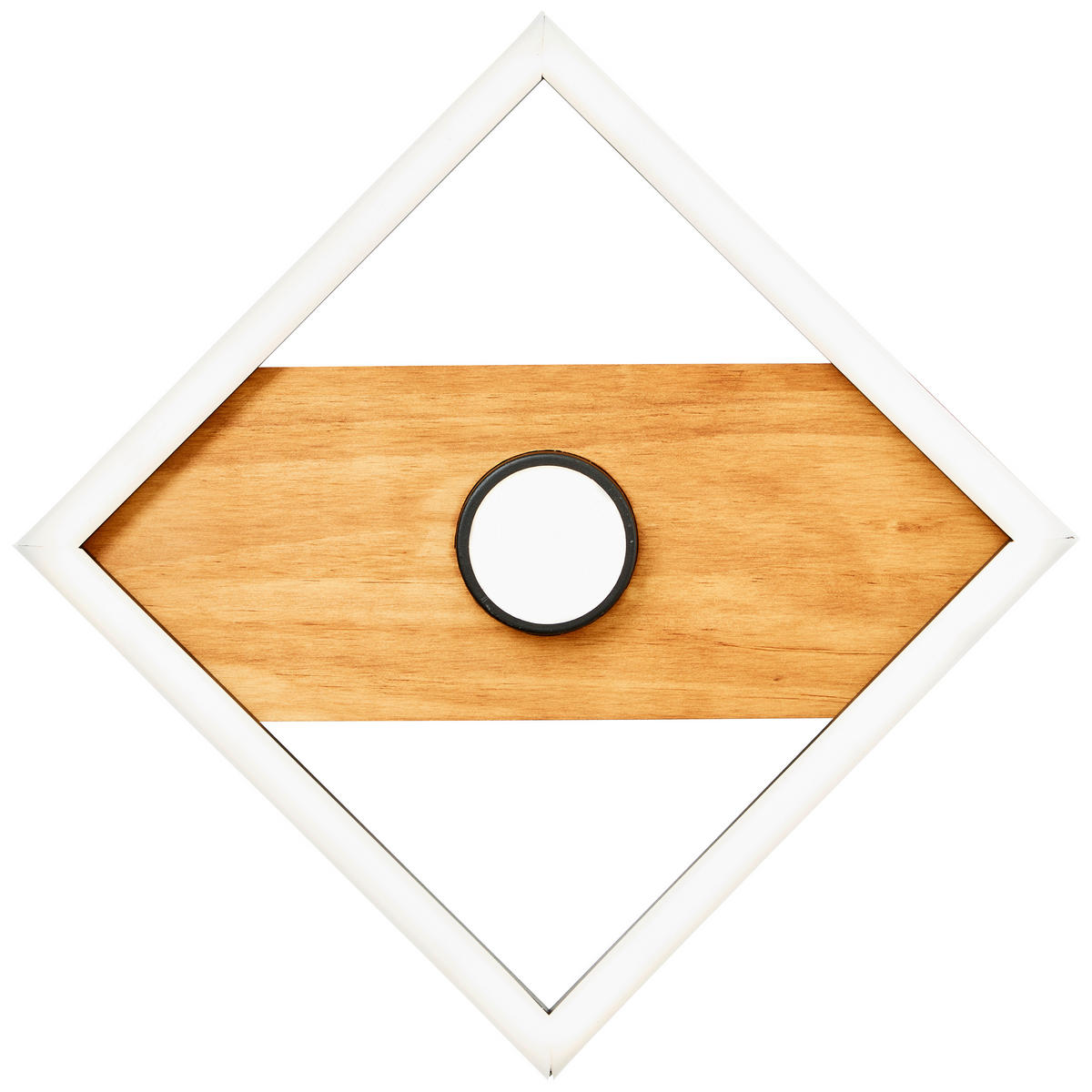 LED-DECKENLEUCHTE    25/25/6,2 cm  - Schwarz/Braun, Design, Holz/Kunststoff (25/25/6,2cm) - Brilliant