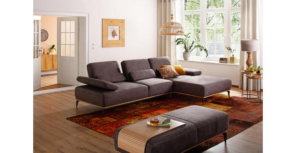 WOHNLANDSCHAFT in Textil Beige - Beige/Bronzefarben, Natur, Textil/Metall (298/178cm) - Valnatura
