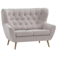 2-SITZER-SOFA in Flachgewebe Beige  - Eichefarben/Beige, Design, Holz/Holzwerkstoff (138/104/92cm) - Stylife
