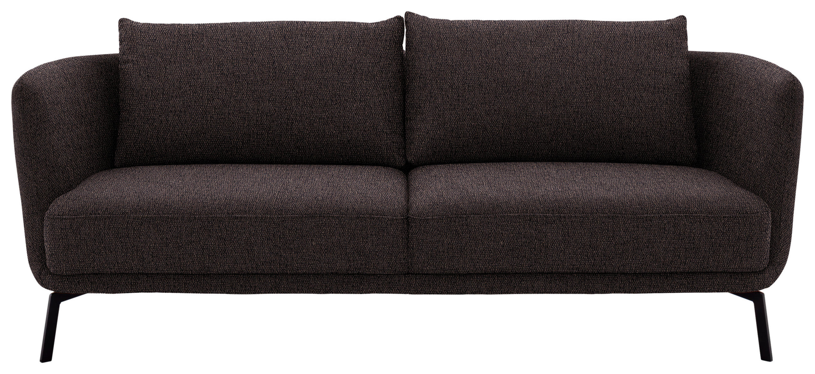 3-SITZER-SOFA  in Flachgewebe Dunkelbraun  - Dunkelbraun/Schwarz, Design, Textil/Metall (210/71/91cm) - Schöner Wohnen