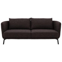 3-SITZER-SOFA  in Flachgewebe Dunkelbraun  - Dunkelbraun/Schwarz, Design, Textil/Metall (210/71/91cm) - Schöner Wohnen