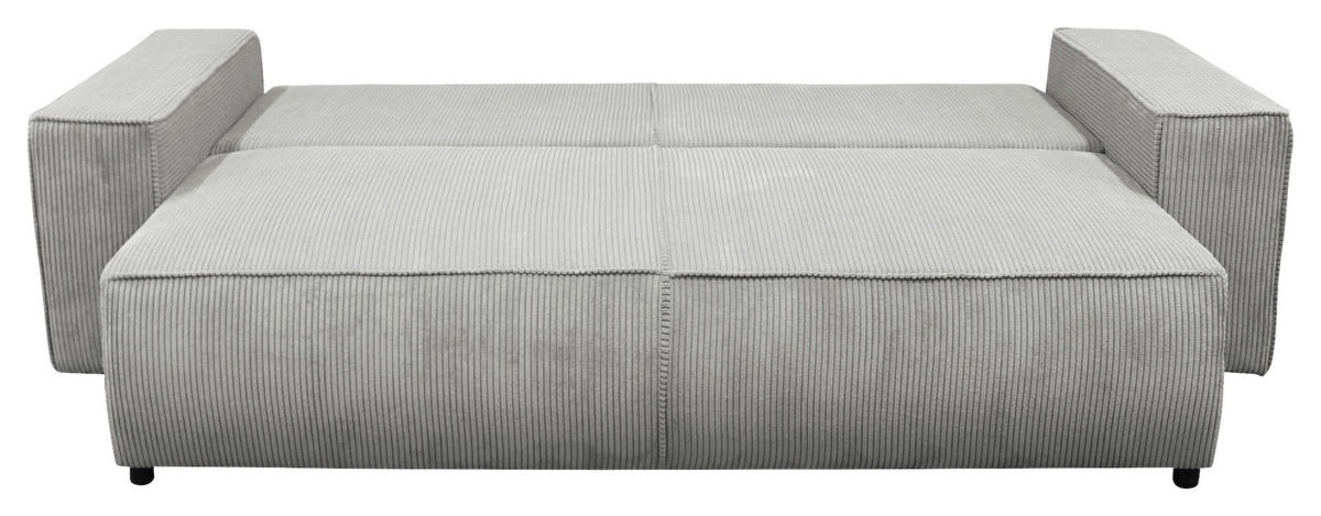 SCHLAFSOFA LOFT Cord Grau  inkl. Zierkissen, Rückenkissen, Bettkasten  - Schwarz/Grau, Design, Kunststoff/Textil (255/90/97cm) - MID.YOU