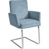 ARMLEHNSTUHL  in Stahl Chenille  - Chromfarben/Hellblau, Design, Textil/Metall (56/92/60cm) - Dieter Knoll