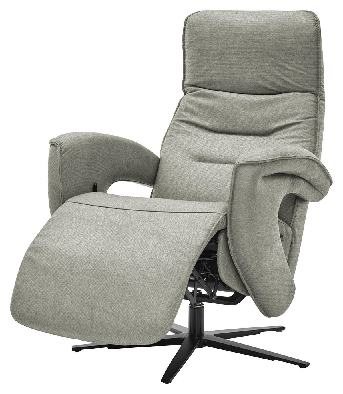 RELAXSESSEL Webstoff Relaxfunktion, Kopfteilverstellung, Rücken echt    - Schlammfarben/Schwarz, Design, Textil/Metall (78/110/87-175cm) - Musterring