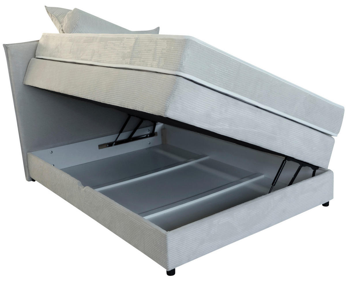 BOXSPRING POSTELJA 140 cm   x 200 cm  , les, tekstil bež  - črna/bež, Konvencionalno, tekstil/les (200/140cm) - Carryhome